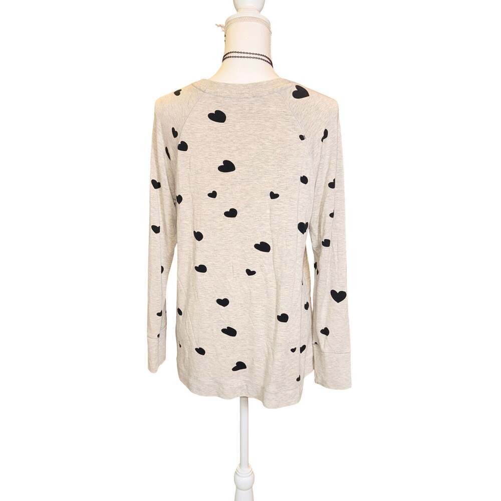 Philosophy Republic Clothing Gray Long Sleeve Sweatshirt Black Heart Print L - Picture 3 of 5